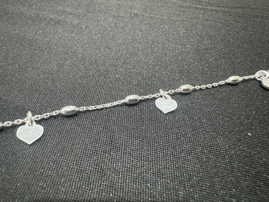 Item 18: Ladies Anklet- Silver Hearts
