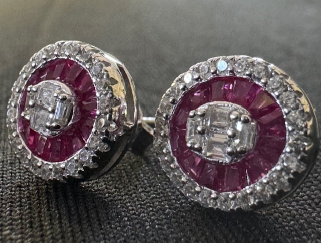 Item 54: Diamond Circular Studs Ruby