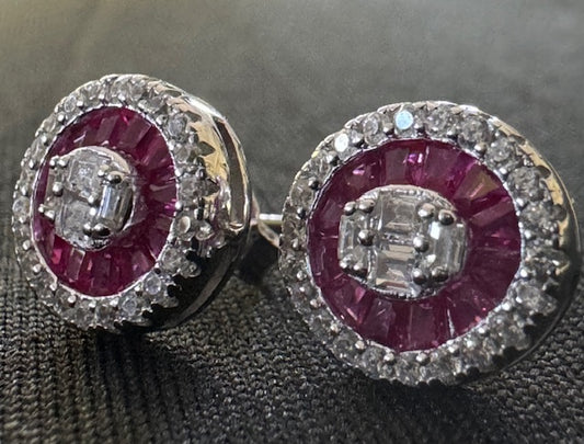 Item 54: Diamond Circular Studs Ruby