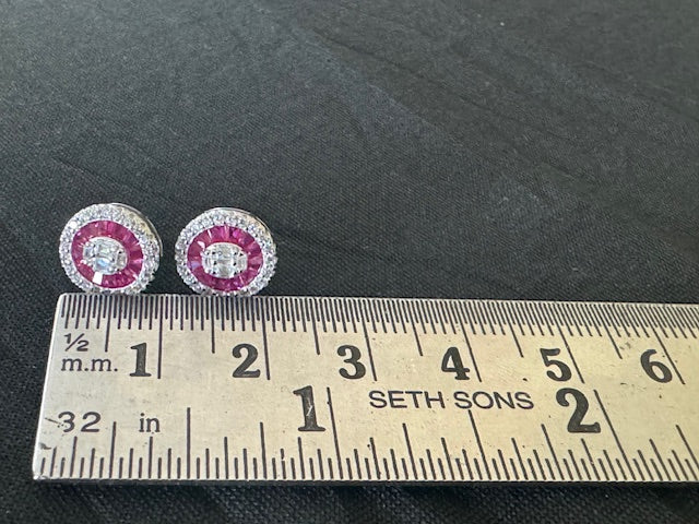 Item 54: Diamond Circular Studs Ruby